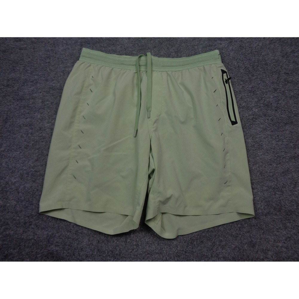 Ten Thousand Session Shorts‎ Mens Medium Green Lined Athletic Gym Zip Pocket
